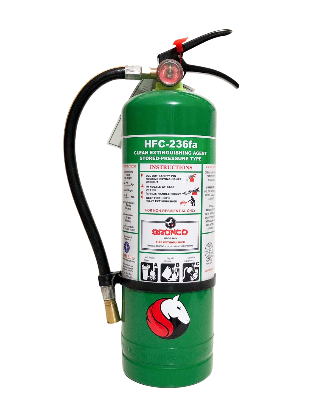 Portable Bronco HFC-236fa Fire Extinguisher
